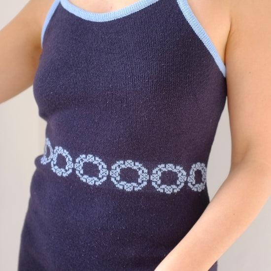 Blue Bow Knit Dress