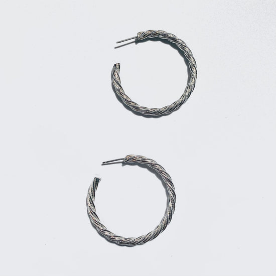 Silver Licorice Hoop Earring
