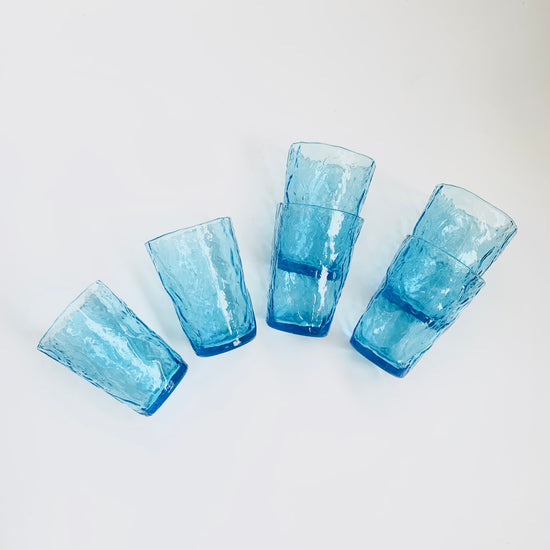 Aqua Crinkle Glass