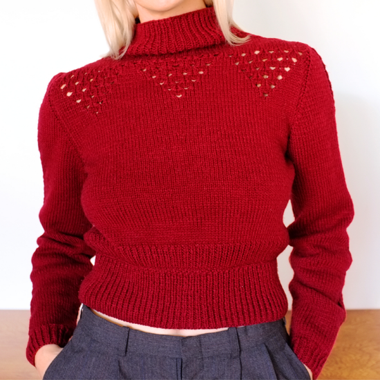 Rust Red Handmade Sweater