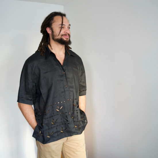 Linen Broderie Button Up