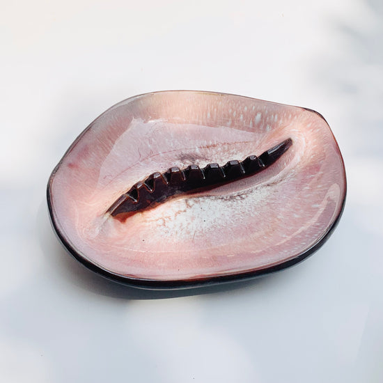 Mauve Ceramic Ash Tray