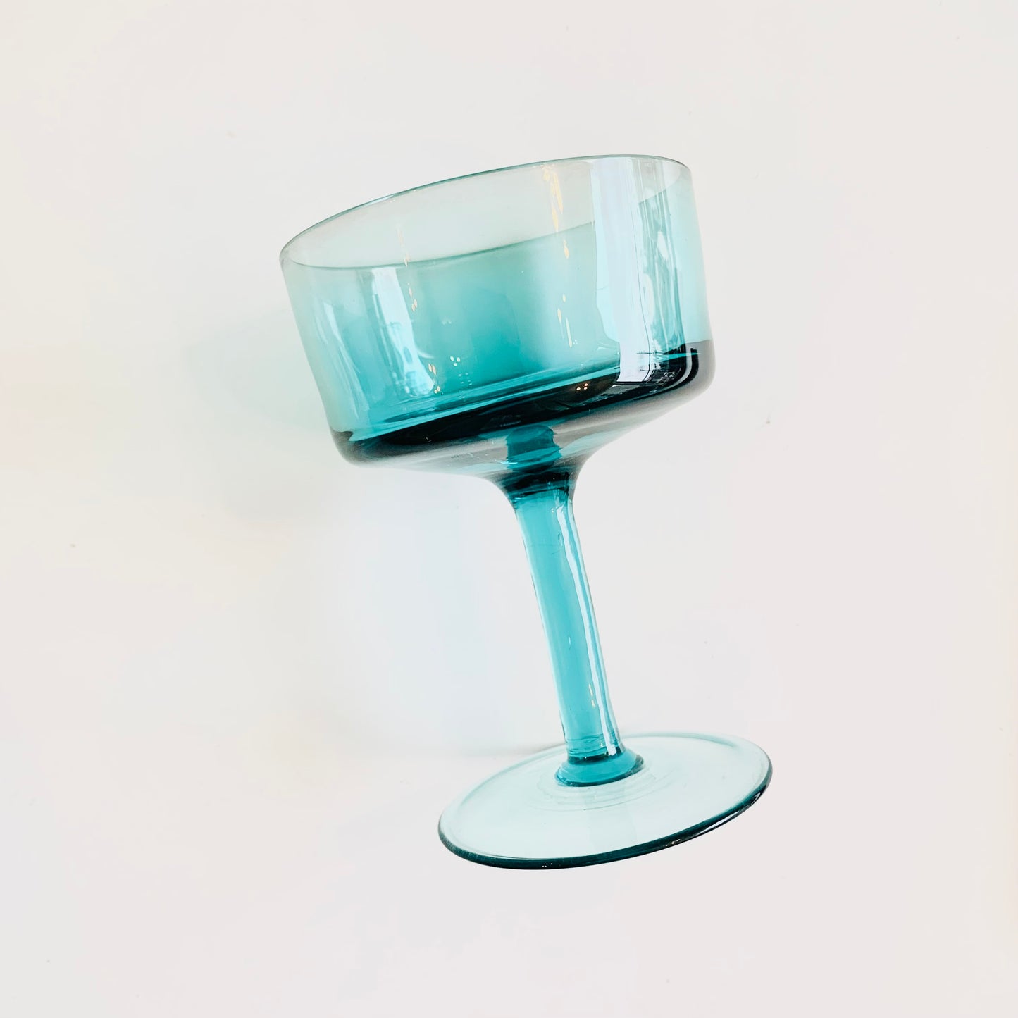 Teal Coupe Glass
