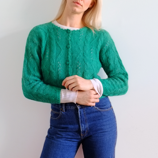 Kelly Green Knit Cardigan