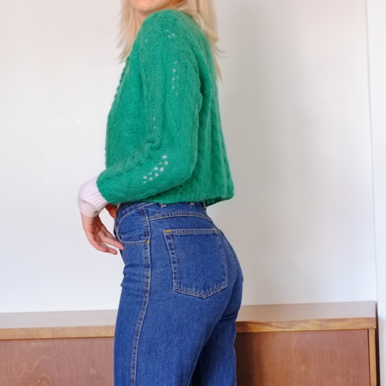 Kelly Green Knit Cardigan