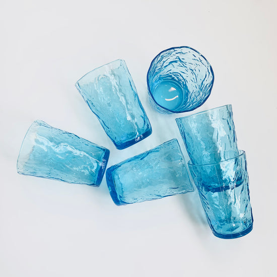 Aqua Crinkle Glass