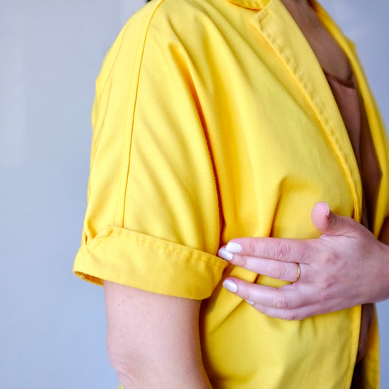 Sunshine Yellow Short Sleeve Blazer