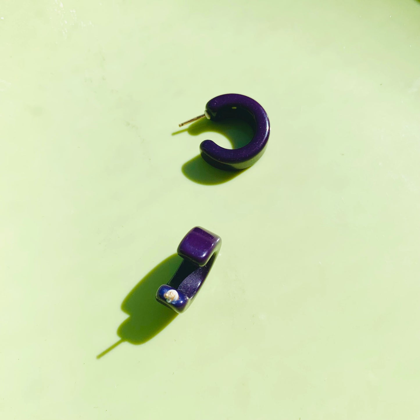Eggplant Mini Hoop Earrings