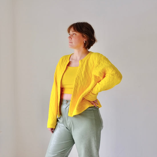 Sunshine Yellow Quilted Cardigan