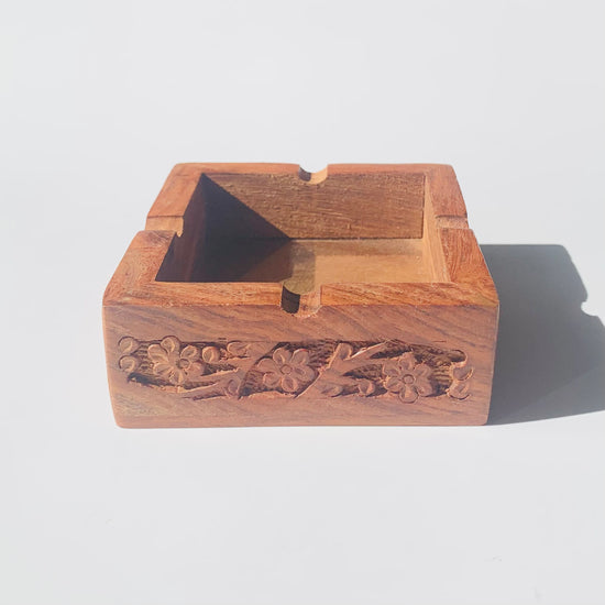 Carved Wooden Ash Tray