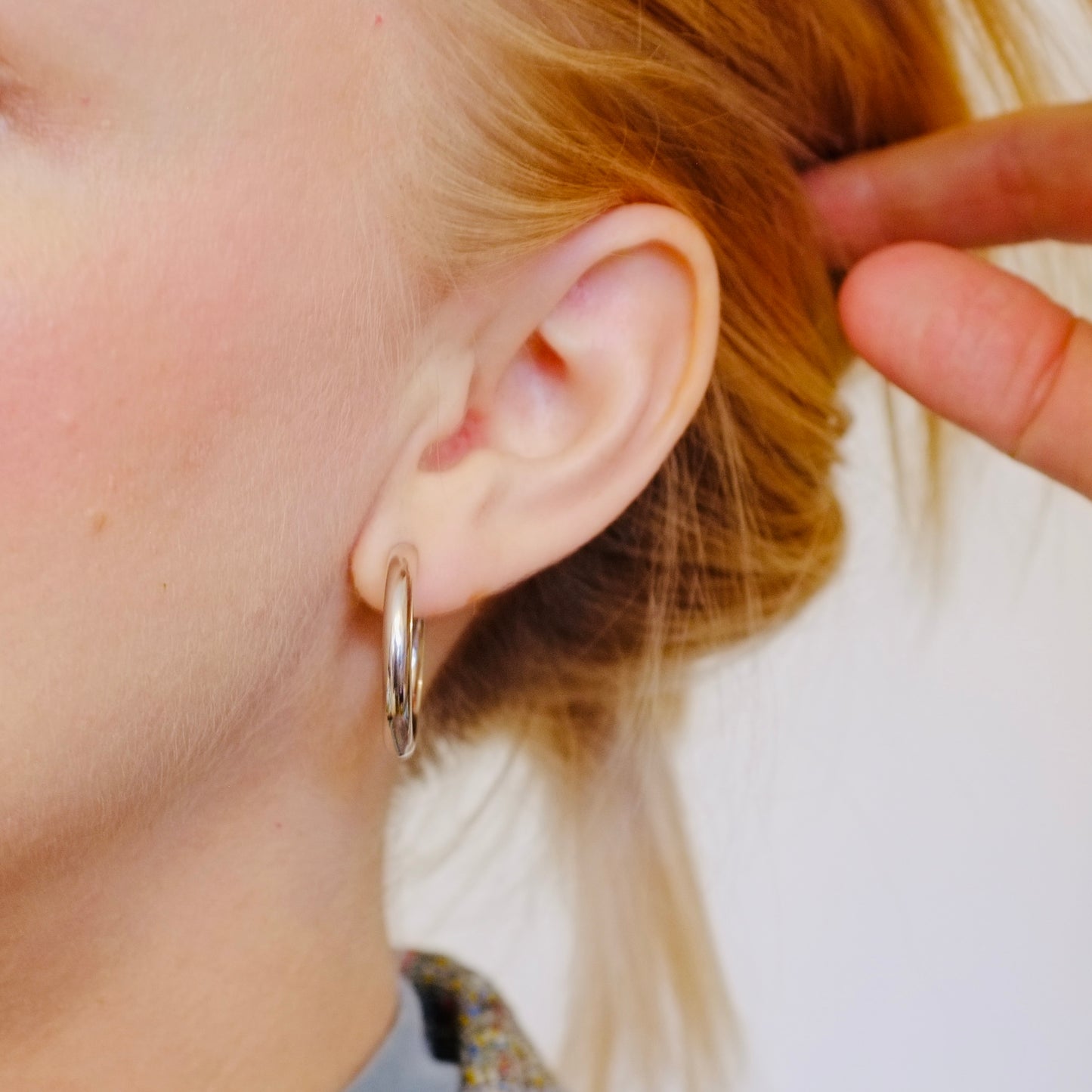 Silver Clip-On Hoop Earrings