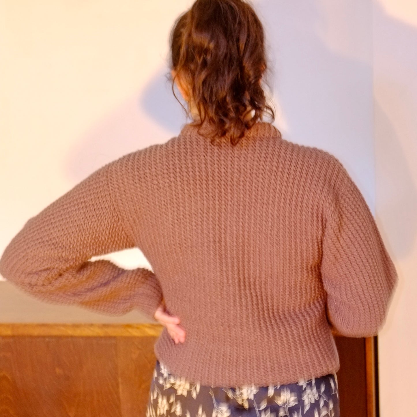 Mushroom Hand-Knit Sweater