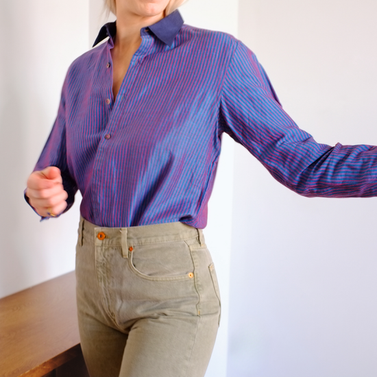 Iridescent Linen Button-Up