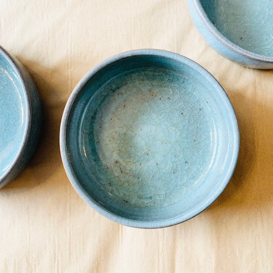 Teal Stoneware Coupe Plate