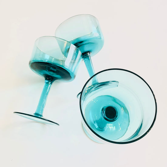 Load image into Gallery viewer, Teal Coupe Glass
