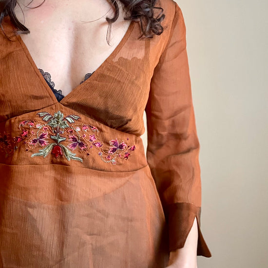 Sheer Copper Blouse