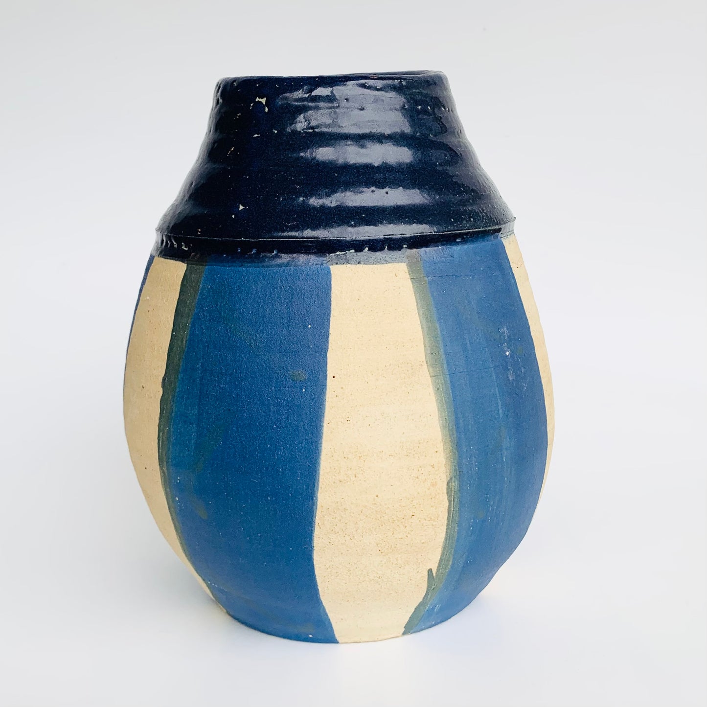 Midnight Stripe Belly Vase