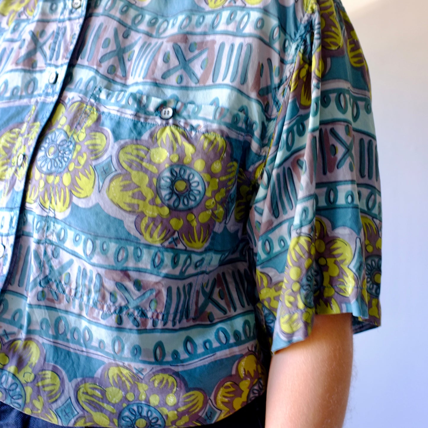 Silk Patterned Button Up