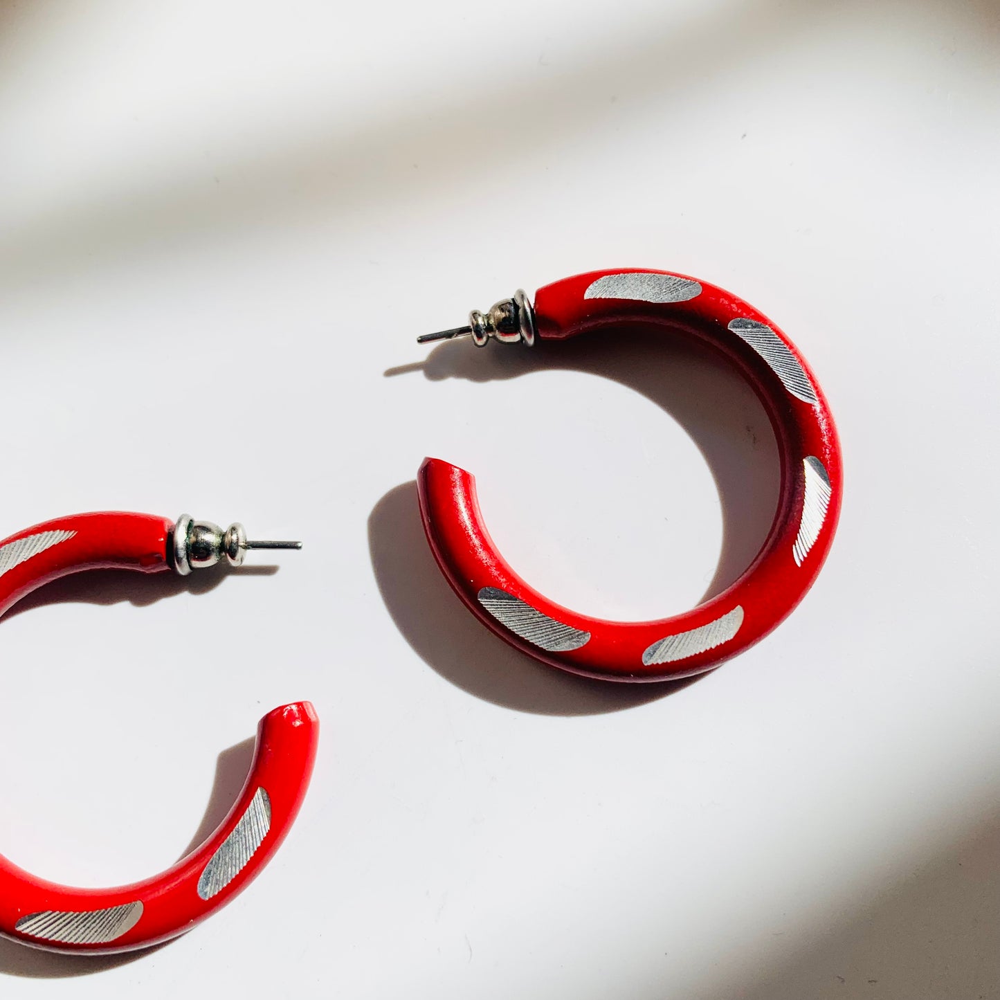 Red Winged Hoop Earring