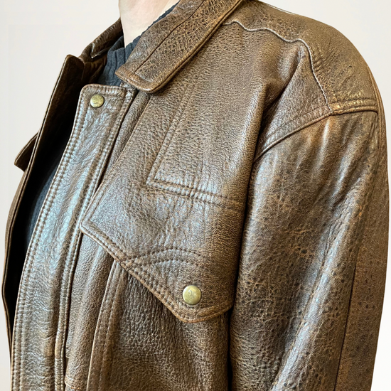 Brown Leather Aviator Jacket