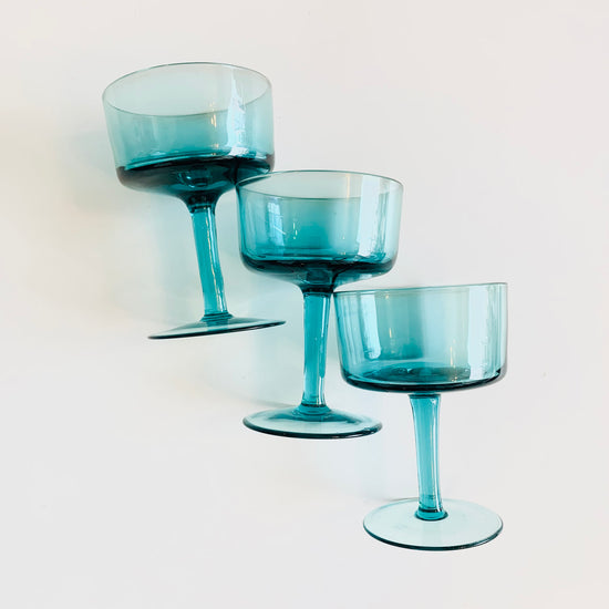Teal Coupe Glass
