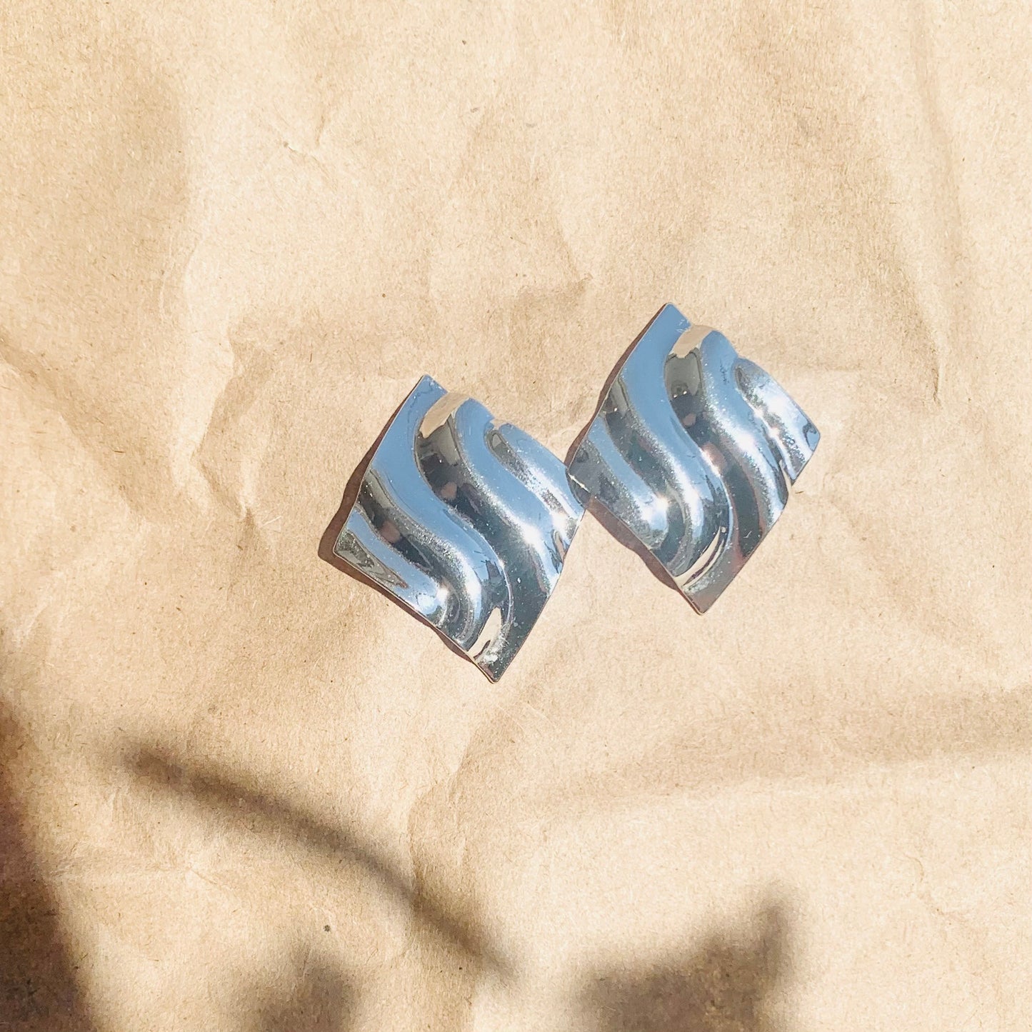 Silver Wave Earring