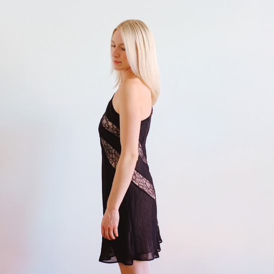 Lace Layer Bias Cut Dress