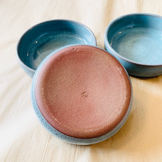 Teal Stoneware Coupe Plate