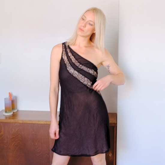 Lace Layer Bias Cut Dress