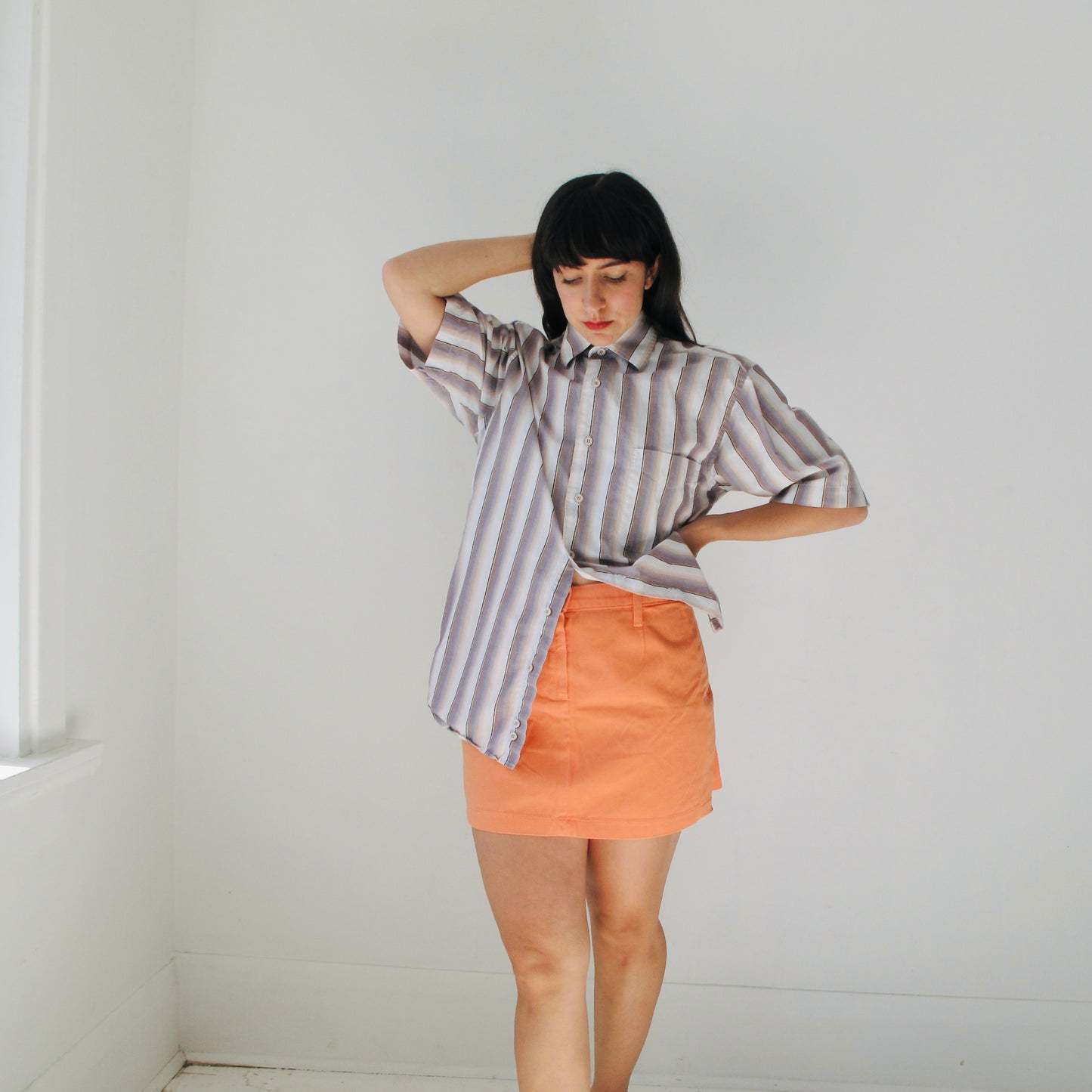 Tangerine Denim Mini Skirt