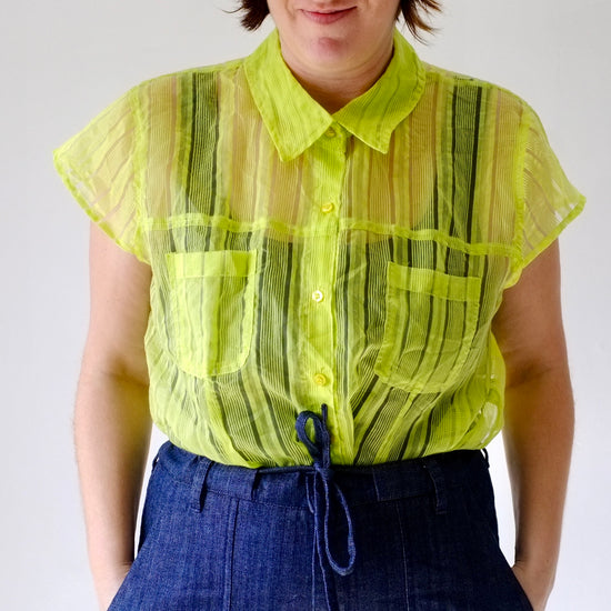 Electric Chartreuse Stripe Top