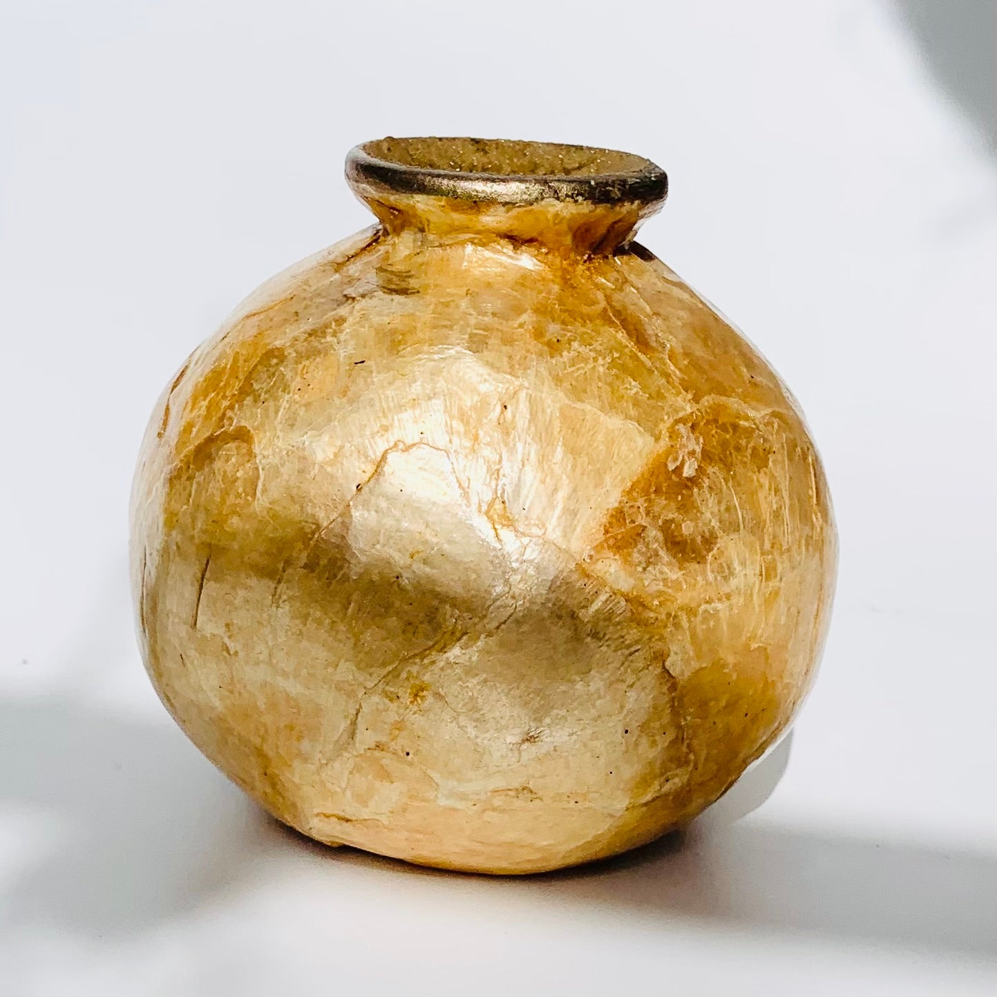 Capiz and Ceramic Bud Vase