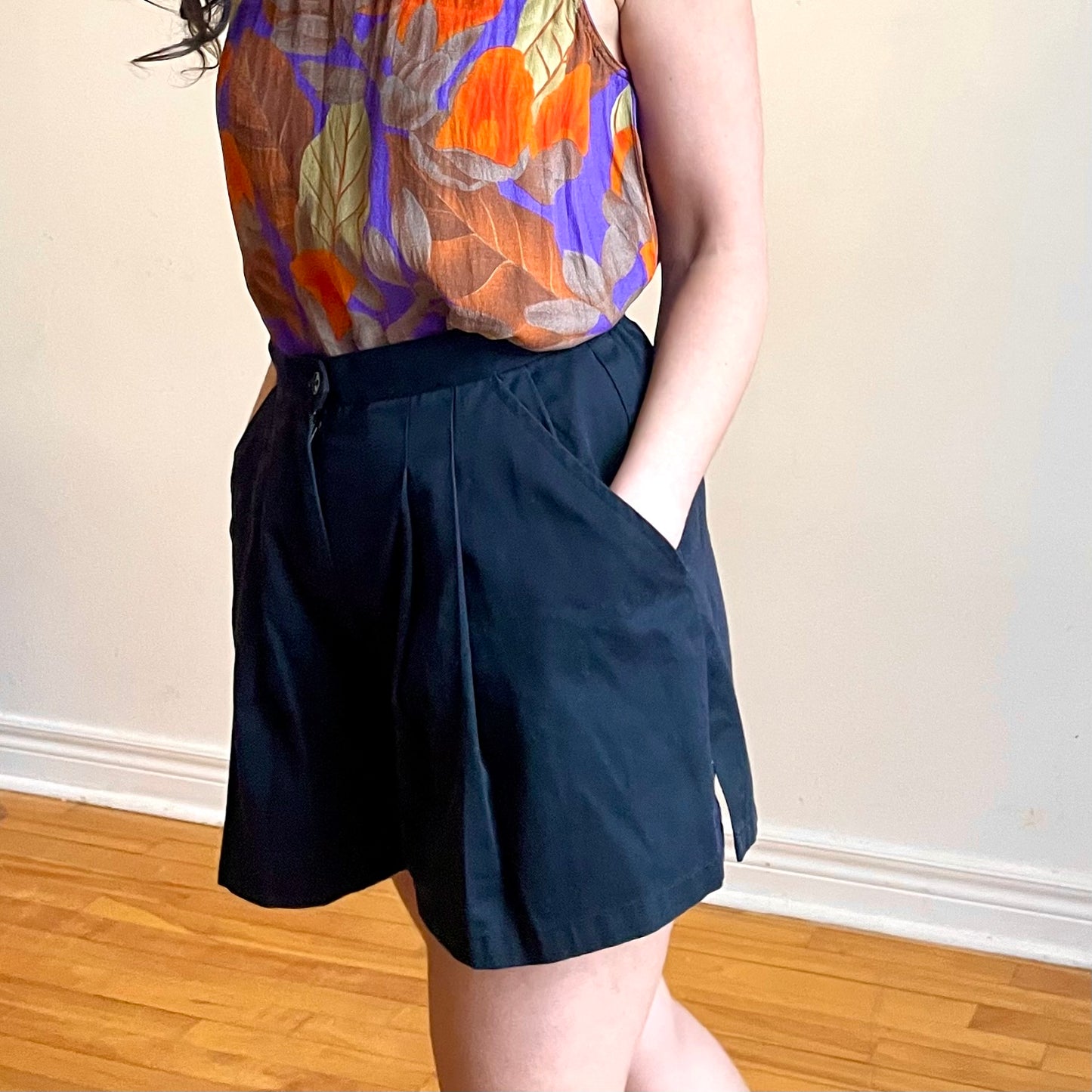 Flared Pleat Shorts