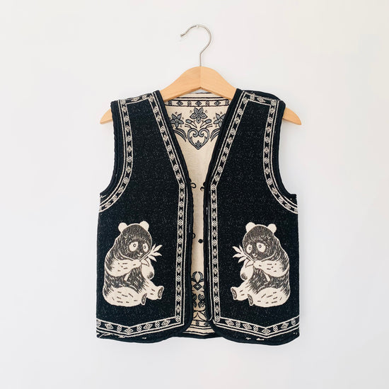 Kids Embroidered Panda Vest