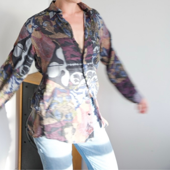 Cameo Silk Button Up