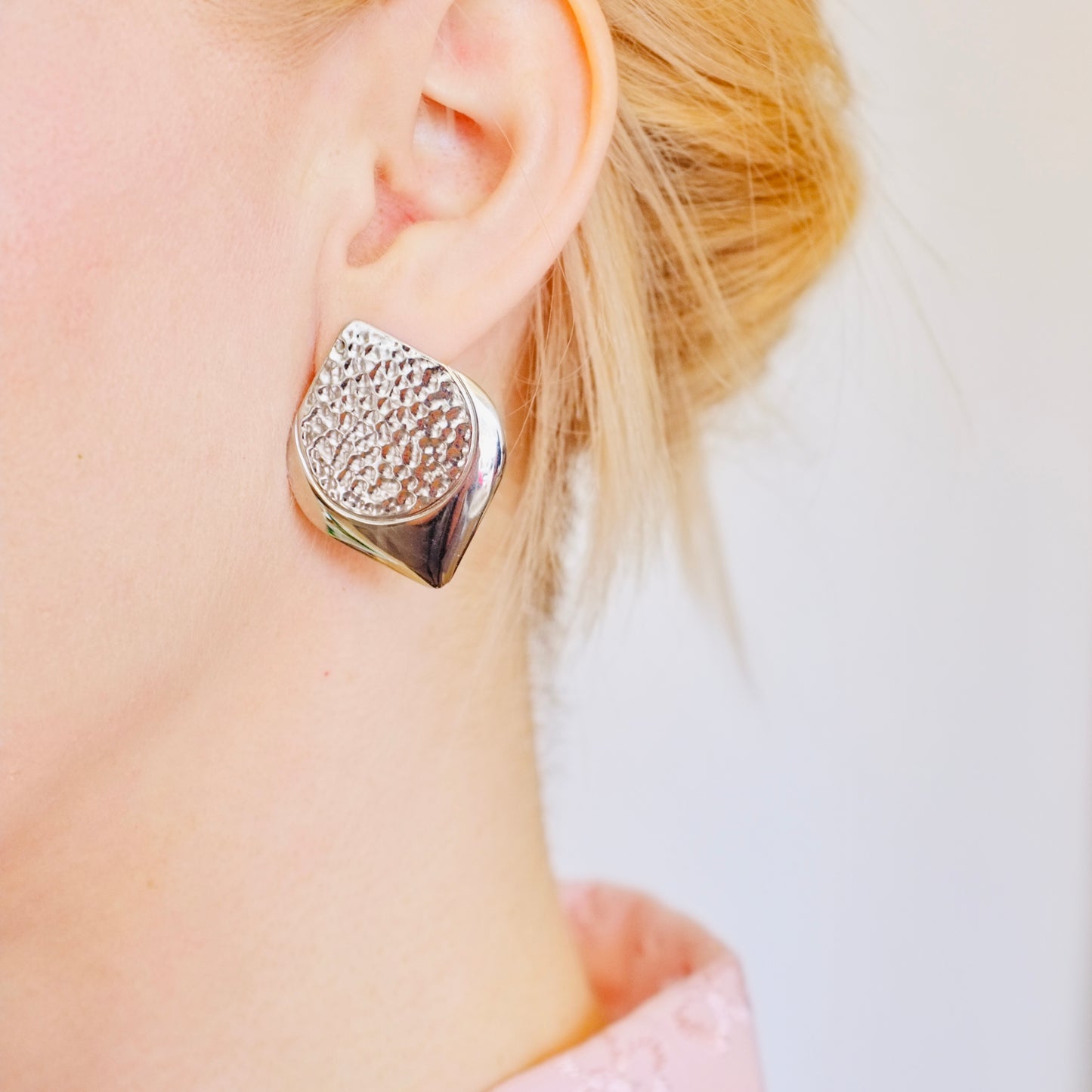 Silver Petal Earrings