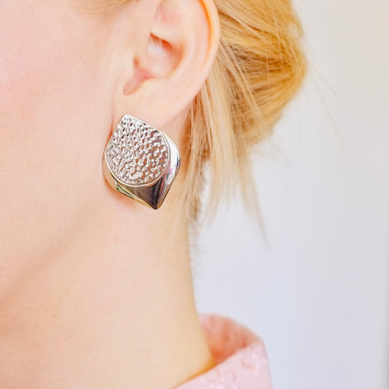 Silver Petal Earrings