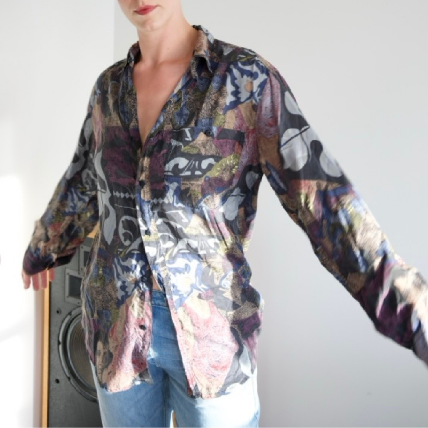 Cameo Silk Button Up