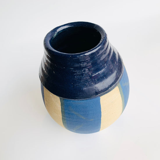 Midnight Stripe Belly Vase