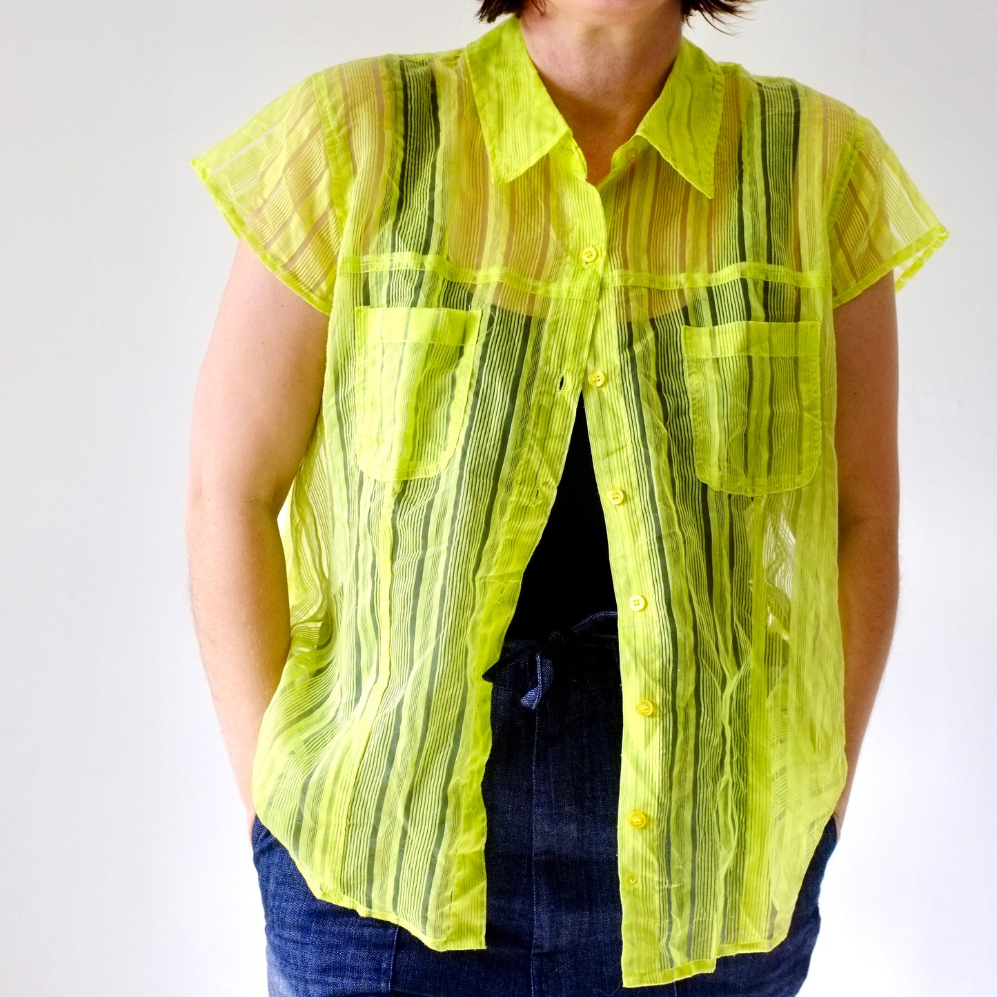 Electric Chartreuse Stripe Top