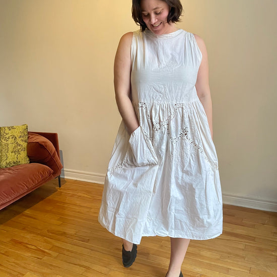 Embroidered Smock Dress