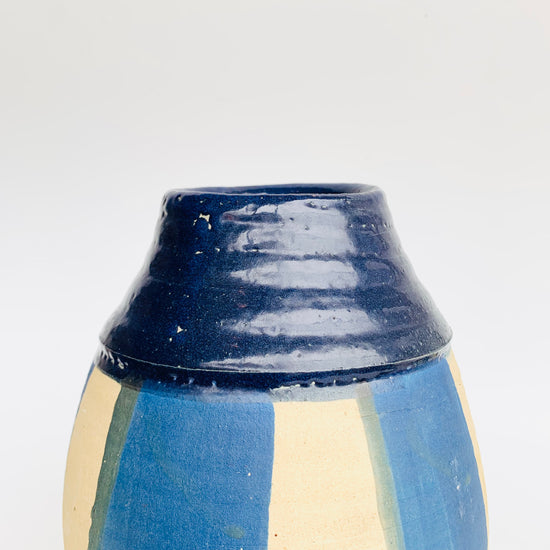 Midnight Stripe Belly Vase