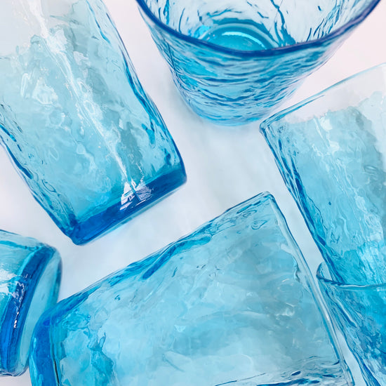 Aqua Crinkle Glass