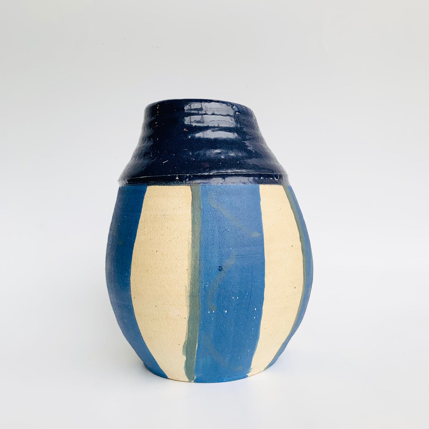 Midnight Stripe Belly Vase