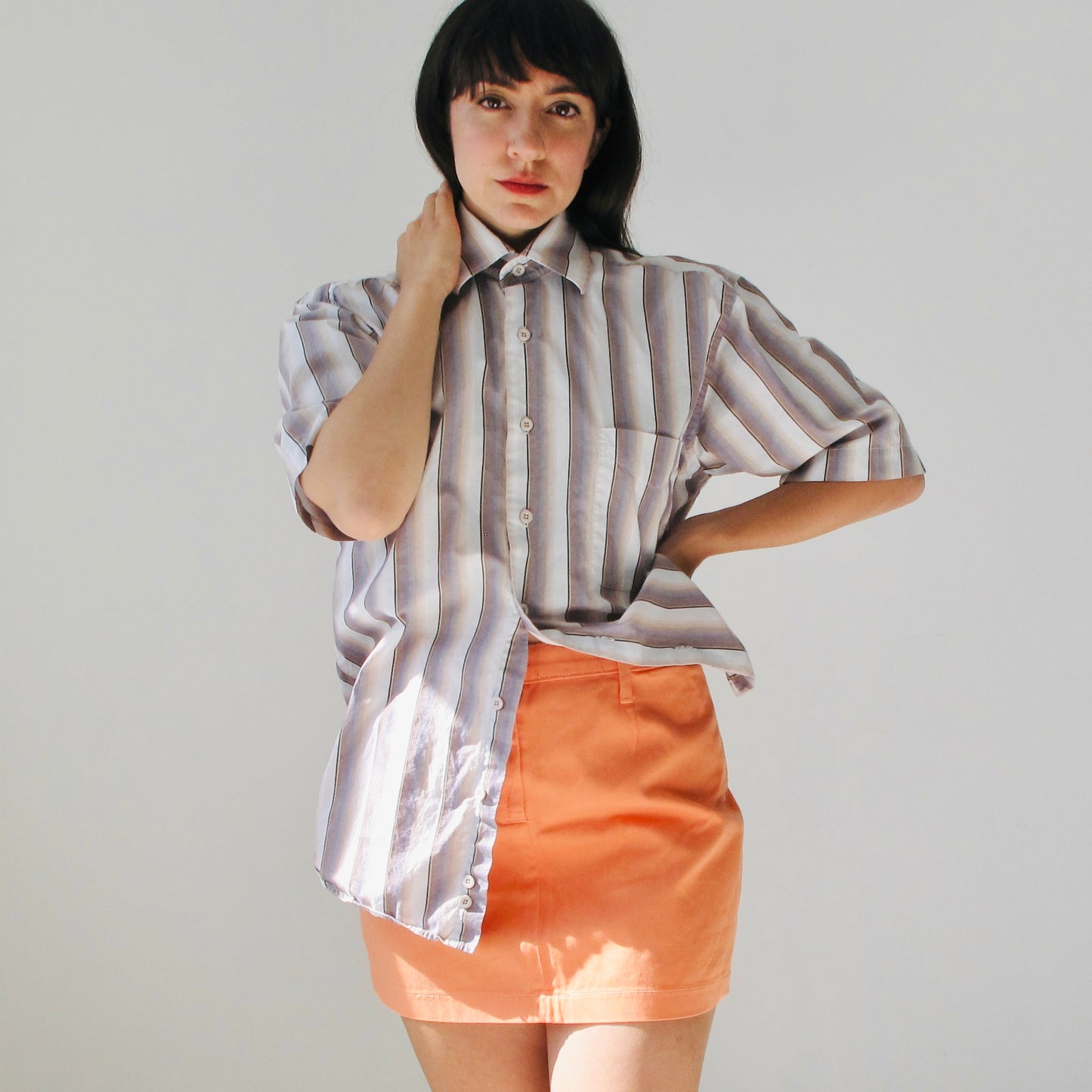 Tangerine Denim Mini Skirt