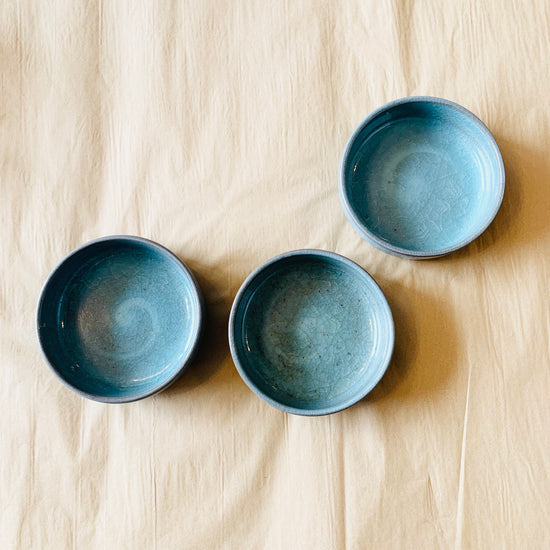 Teal Stoneware Coupe Plate