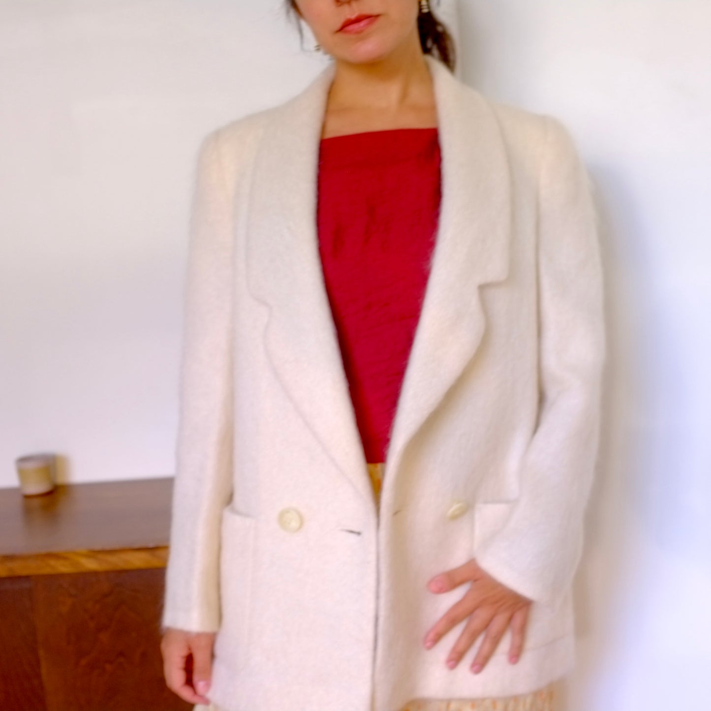 Winter White Mohair Blazer