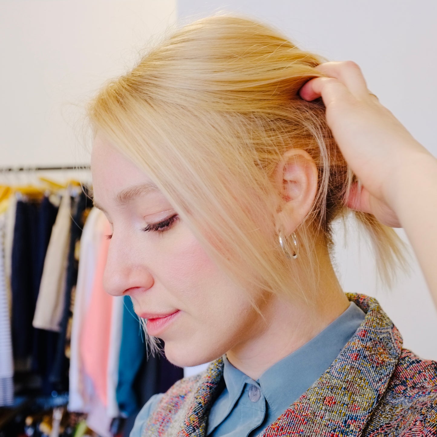 Silver Clip-On Hoop Earrings
