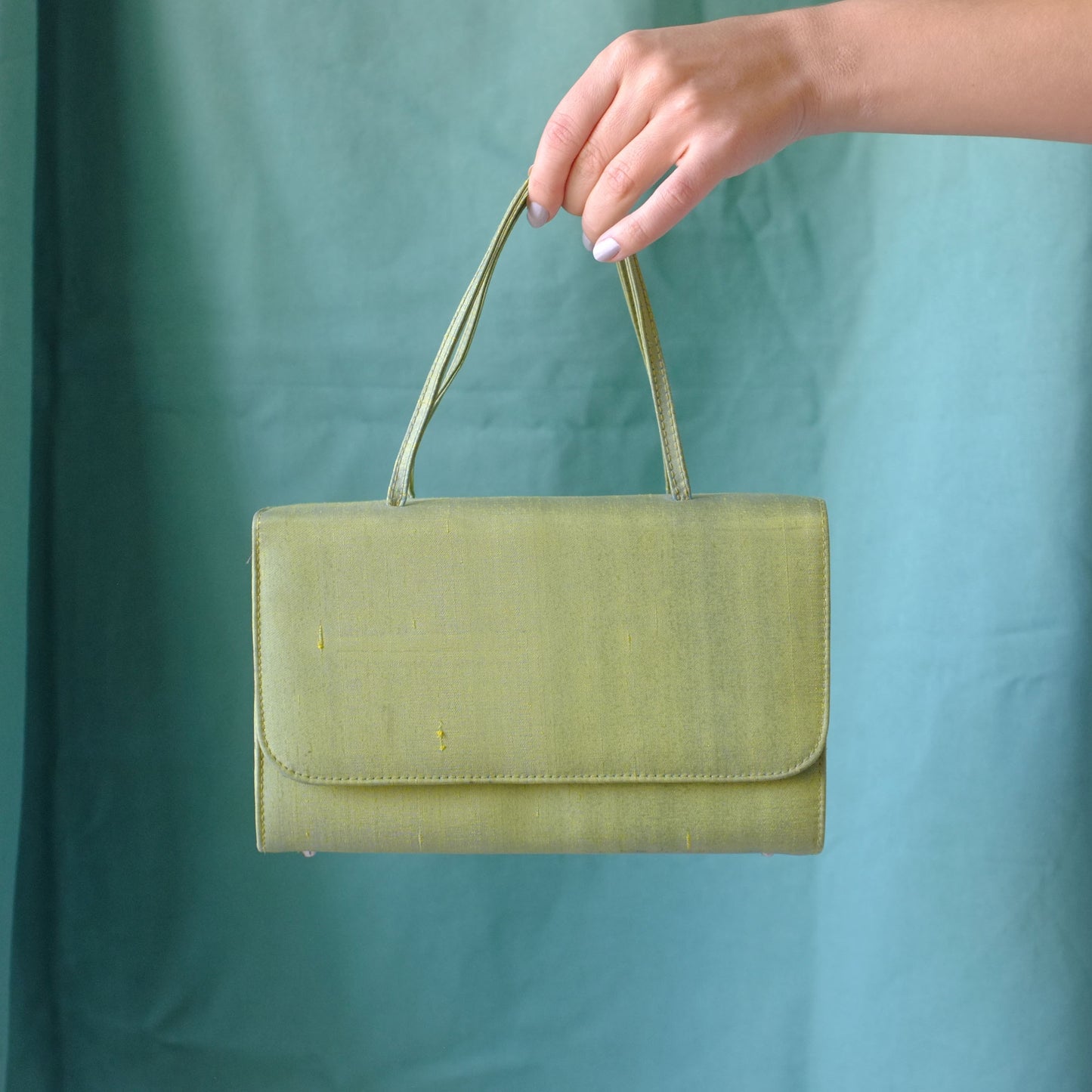 Green Silk Handbag