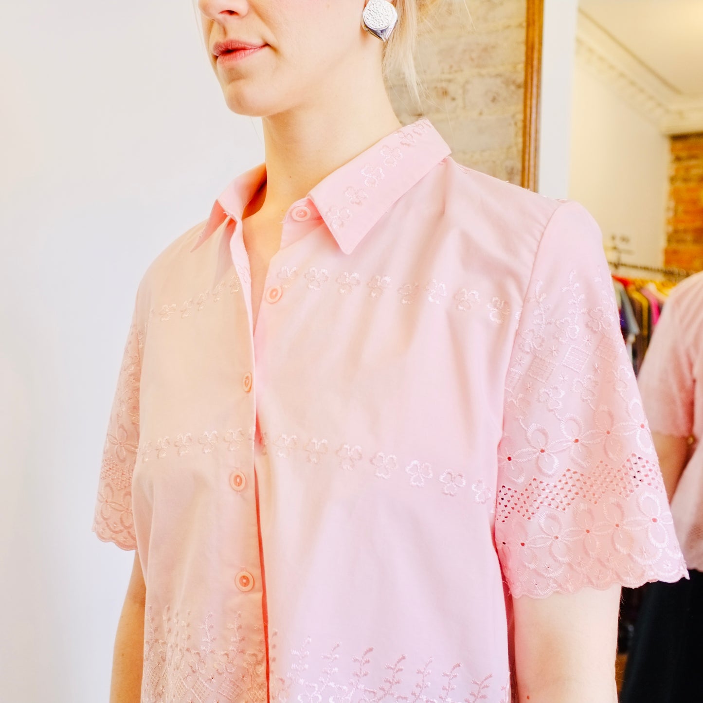 Bubblegum Embroidery Button Up